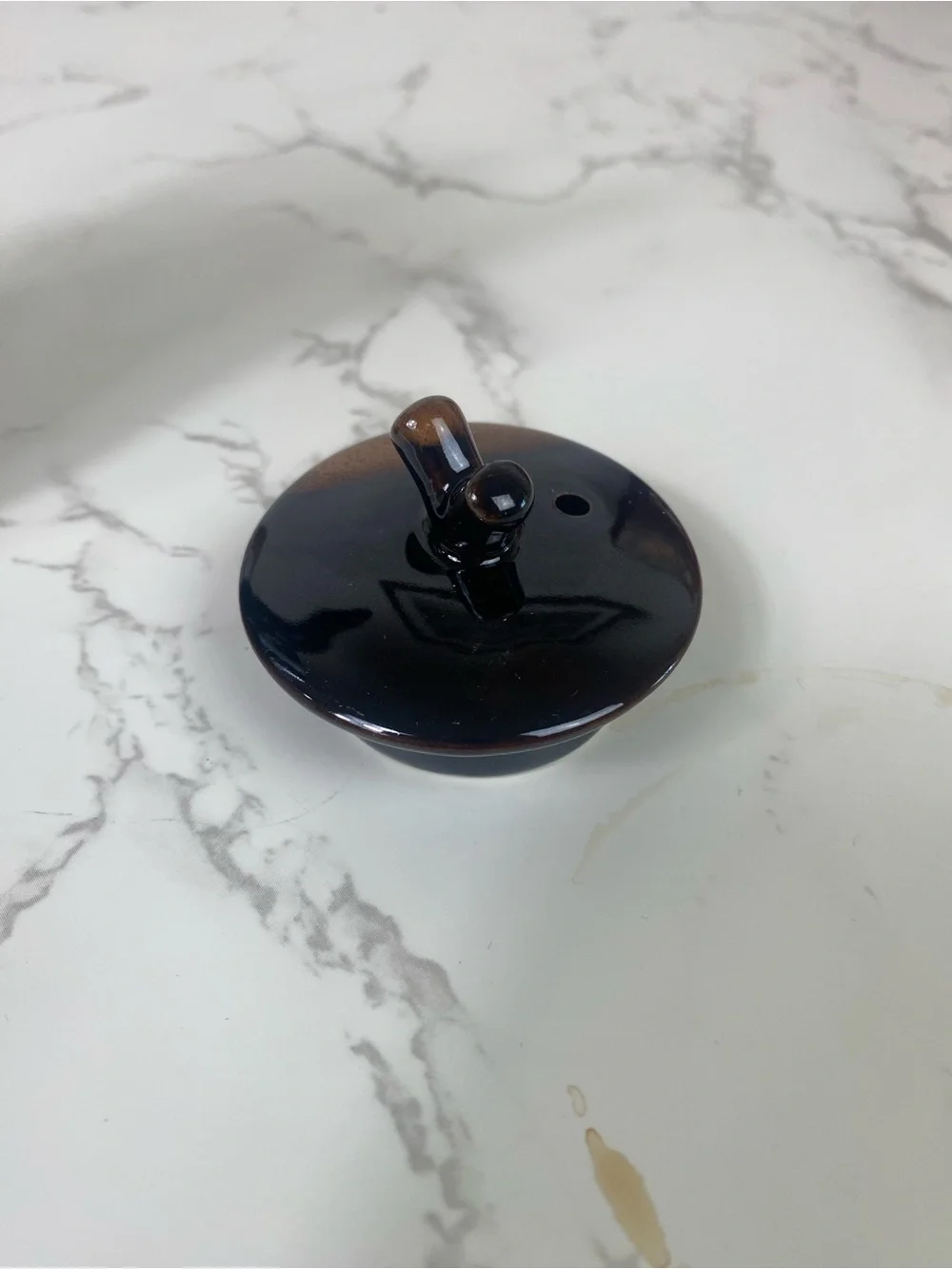 Vintage Japanese 70s Soy Sauce Pitcher and Salt and Pepper Shaker brown Glaze